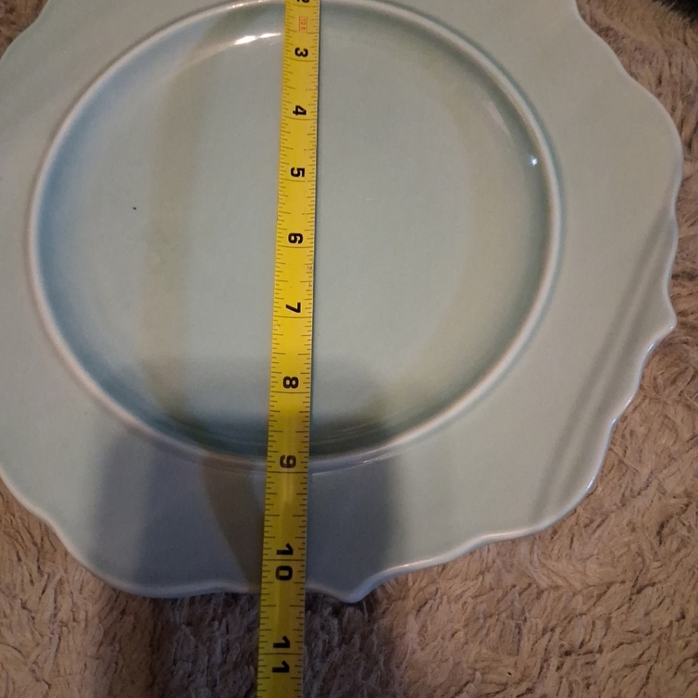 Threshold Blue Dinner Plates #2 WELLSBRIDGE Aqua 10 1/2" Scalloped - Picture 3 of 3